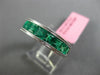 ESTATE 2.12CT AAA EMERALD 18K WHITE GOLD SEMI ETERNITY MILGRAIN ANNIVERSARY RING