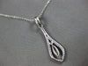 ESTATE .20CT DIAMOND 14KT WHITE GOLD 3D ROUND TEAR DROP FUN FLOATING PENDANT
