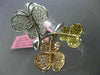 LARGE .91CT WHITE PINK & FANCY YELLOW DIAMOND 18KT TRI COLOR GOLD BUTTERFLY RING