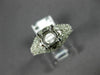ANTIQUE WIDE .35CT DIAMOND 14KT WHITE GOLD 3D SEMI MOUNT ENGAGEMENT RING #15755