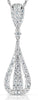 ESTATE .90CT DIAMOND 14KT WHITE GOLD 3D DOUBLE TEAR DROP LOVE FLOATING PENDANT