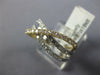 ESTATE WIDE .87CT DIAMOND 18KT WHITE & YELLOW GOLD 3 ROW CRISS CROSS X LOVE RING