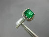 ESTATE 1.32CT DIAMOND & AAA EMERALD 14KT WHITE GOLD HALO ENGAGEMENT RING #22246