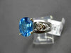 ESTATE LARGE 2.18CT DIAMOND & AAA BLUE TOPAZ 14K TWO TONE GOLD DOUBLE HEART RING