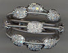 1.0CT DIAMOND 18KT WHITE GOLD 3D MULTI ROW DOME SHAPE CRISS CROSS MESH FUN RING