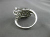ANTIQUE WIDE .60CT OLD MINE DIAMOND 14K WHITE GOLD FILIGREE LEAF FUN RING #21792