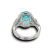 LARGE 9.1CT DIAMOND & AAA PARAIBA TOURMALINE 18KT WHITE GOLD OVAL & ROUND RING
