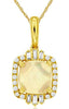 1.58CT DIAMOND & AAA OPAL 14KT YELLOW GOLD ROUND CUSHION & BAGUETTE FUN PENDANT