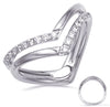 ESTATE WIDE .28CT DIAMOND 14KT WHITE GOLD 3D DOUBLE V BUTTERFLY FUN RING