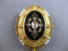 ANTIQUE LARGE DIAMOND & AAA SOUTH SEA PEARL 18K YELLOW GOLD BROOCH PENDANT 28156