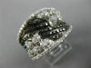 ESTATE LARGE 2.24CT WHITE & BLACK DIAMOND 14KT WHITE GOLD MULTI ROW FLOWER RING