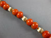ESTATE LONG AAA CORAL 14KT YELLOW GOLD 3D MULTI BEAD LUCKY LOVE BRACELET #26991