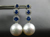 1.87CT DIAMOND & AAA SAPPHIRE & PEARL 18KT WHITE GOLD JOURNEY HANGING EARRINGS