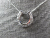 ESTATE .26CT DIAMOND 14KT WHITE GOLD CLASSIC HORSE SHOE LUCKY FUN PENDANT #26969