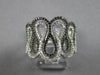 WIDE .99CT BLACK & WHITE DIAMOND 14K WHITE GOLD MULTI WAVE CRISS CROSS LOVE RING
