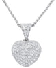 4.8CT DIAMOND 18KT WHITE GOLD 3D ROUND CLASSIC PUFF HEART LOVE FLOATING PENDANT