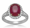 LARGE GIA CERTIFIED 4.30CT DIAMOND & AAA RUBY 18K 2 TONE GOLD 3D ENGAGEMENT RING