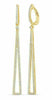 ESTATE LARGE 1.45CT DIAMOND 18KT YELLOW GOLD TRIANGULAR HUGGIE HANGING EARRINGS