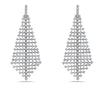 LARGE 2.90CT DIAMOND 18KT WHITE GOLD TEAR DROP TRIANGULAR FUN HANGING EARRINGS