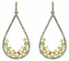 ESTATE .78CT WHITE & FANCY YELLOW DIAMOND 14K WHITE GOLD ETOILE HANGING EARRINGS