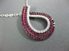 LARGE 1.72CT DIAMOND & AAA RUBY 18KT WHITE GOLD 3D TEAR DROP LOVE KNOT PENDANT