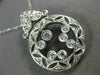 ANTIQUE LARGE .45CT DIAMOND 14KT WHITE GOLD 3D FILIGREE FLOATING PENDANT #20363