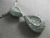 ANTIQUE LARGE 1.76CT DIAMOND 18K WHITE GOLD FILIGREE MILGRAIN DROP PENDANT 14837