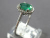 .84CT DIAMOND & AAA EMERALD 14KT WHITE GOLD 3D OVAL & ROUND HALO ENGAGEMENT RING