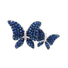 LARGE 2.64CT BLACK DIA & AAA SAPPHIRE 18KT WHITE GOLD DOUBLE BUTTERFLY LOVE RING