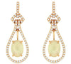 1.34CT DIAMOND & AAA OPAL 14KT ROSE GOLD OVAL & ROUND TEAR DROP HANGING EARRINGS