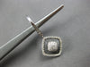 LARGE .66CT DIAMOND 14K WHITE GOLD SQUARE GEOMETRICAL LEVERBACK HANGING EARRINGS