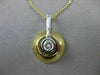 ESTATE LARGE DIAMOND BEZEL SOLITAIRE 14K 2 TONE GOLD HANGING DOMED PENDANT 11900
