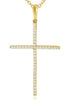 ESTATE .13CT DIAMOND 14KT YELLOW GOLD 3D ROUND CLASSIC CROSS FLOATING PENDANT