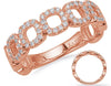 ESTATE .23CT DIAMOND 14KT ROSE GOLD MULTI SQUARE CLASSIC SEMI ETERNITY FUN RING