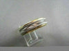 ESTATE WIDE 18KT WHITE & YELLOW GOLD HAND CRAFTED MENS WEDDING ANNIVERSARY RING