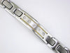 .10CT DIAMOND 14K YELLOW GOLD & STAINLESS STEEL 5 STONE ETOILE BAR MENS BRACELET