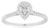 .35CT DIAMOND 14KT WHITE GOLD 3D PEAR SHAPE & ROUND CLASSIC HALO ENGAGEMENT RING
