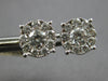 ESTATE 1.27CT DIAMOND 18KT WHITE GOLD SOLITAIRE CLUSTER INVISIBLE STUD EARRINGS
