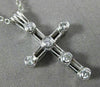 ESTATE LARGE .36CT DIAMOND 14KT WHITE GOLD CLASSIC ETOILE CROSS PENDANT #14131