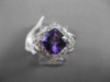 ESTATE LARGE 2.25CTW DIAMOND & AAA EXTRA FACET AMETHYST 14KT WHITE 3D HALO RING