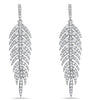 ESTATE LARGE 1.90CT DIAMOND 18KT WHITE GOLD CLASSIC MULTI LEAF HANGING EARRINGS
