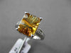 ANTIQUE 3.24CT DIAMOND & AAA CITRINE 14KT WHITE GOLD FILIGREE EMERALD CUT RING