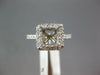 LARGE .40CT DIAMOND 14KT WHITE GOLD 3D SQUARE 4 PRONG SEMI MOUNT ENGAGEMENT RING