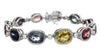 LARGE 30.96CT DIAMOND & AAA MULTI COLOR SAPPHIRE 18KT WHITE GOLD TENNIS BRACELET