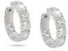 WIDE 7.35CT DIAMOND 18KT WHITE GOLD 3D INSIDE OUT HOOP HUGGIE HANGING EARRINGS