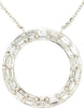 ESTATE .75CT DIAMOND 14K WHITE GOLD BAGUETTE 2 ROW SHARED PRONG FLOATING PENDANT