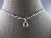 .60CT DIAMOND & AAA SAPPHIRE 14KT WHITE GOLD PEAR SHAPE & ROUND LARIAT NECKLACE