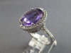 EXTRA LARGE 7.28CT DIAMOND & AAA AMETHYST 14KT WHITE GOLD 3D OVAL & ROUND RING