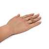 LARGE 11.96CT AAA KUNZITE 18K YELLOW GOLD 3D OVAL & EMERALD CUT 2 STONE FUN RING