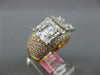 LARGE 2.69CT DIAMOND 18K WHITE AND ROSE GOLD ROUND & BAGUETTE DOUBLE SQUARE RING